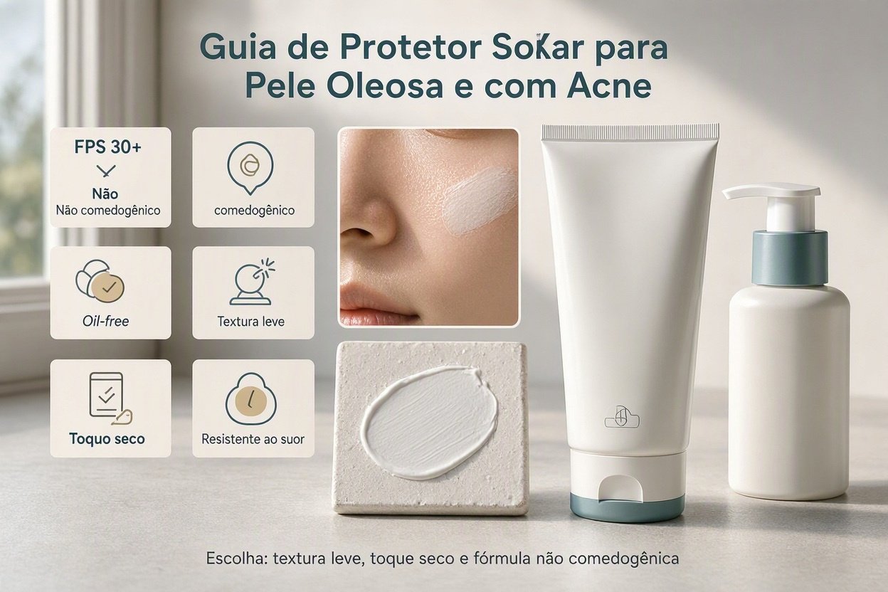Como Escolher o Melhor Protetor Solar para Pele Oleosa e com Acne: Guia de Ativos